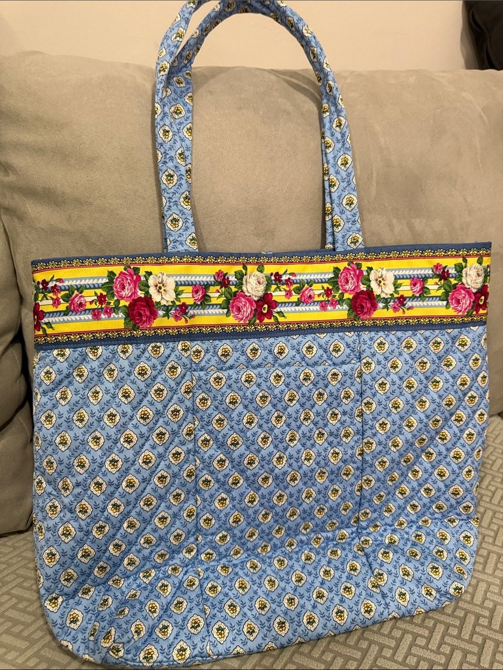 Vera Bradley Heritage Collection Original Tote Elizabeth Blue NWOT - Picture 4 of 12